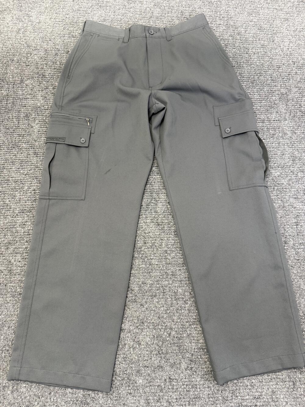 Vincente Nesi Pants Mens 32 Gray Cargo Canvas Workwear Relaxed Suspender 32x30